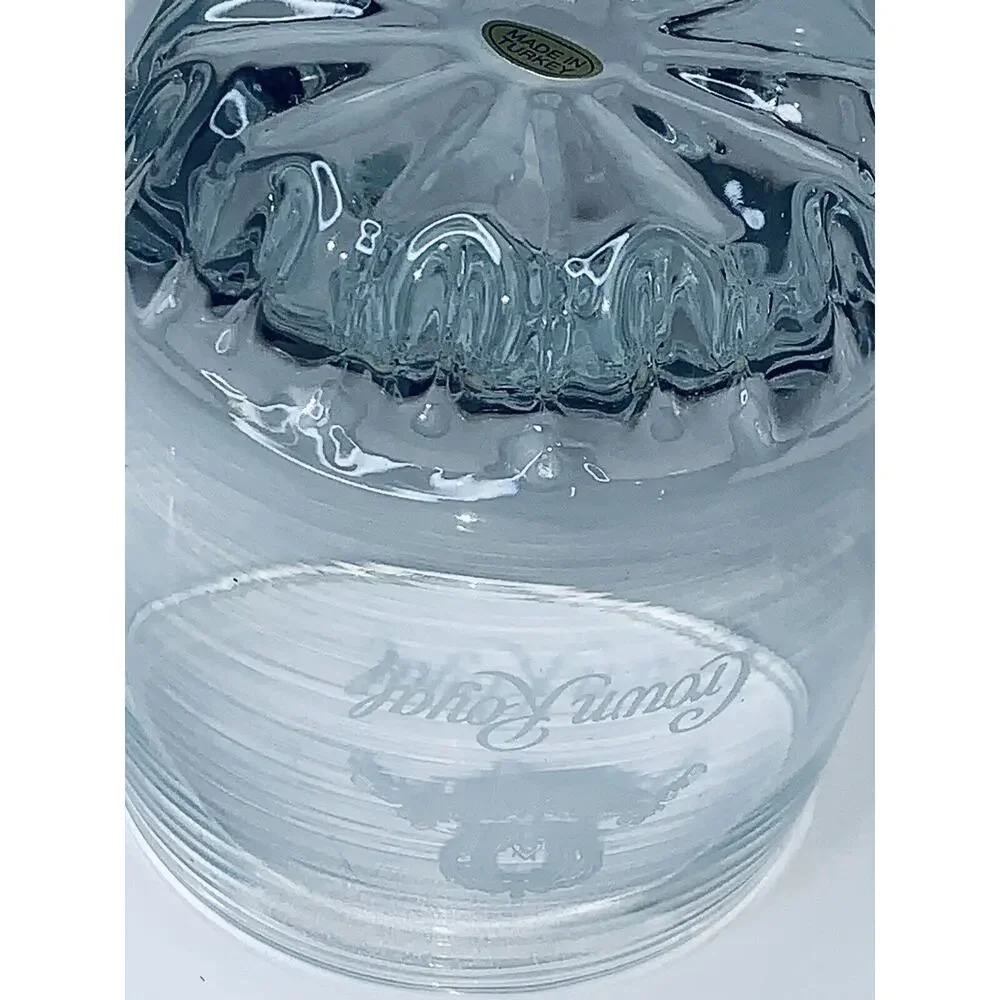 Crown Royal Old Fashioned Rocks Lowball Glass Etched Logo Label Made in Turkey